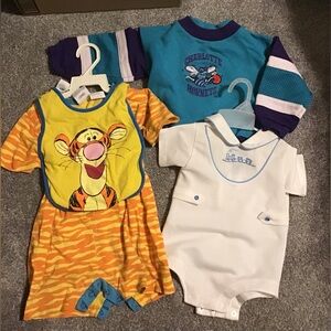 2 onesies and sweater for 18 month 14-18lb baby Disney Tigger, Train & Hornets